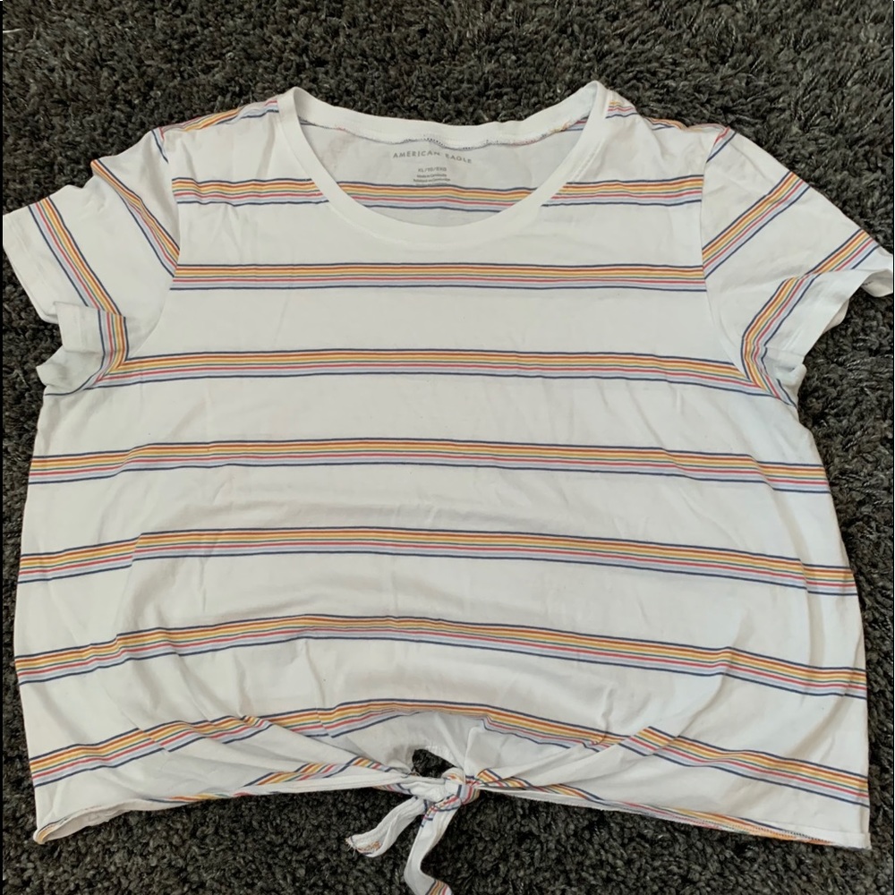 American Eagle Cropped Top Short Sleeve Shirt